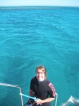 Ruth about to snorkel